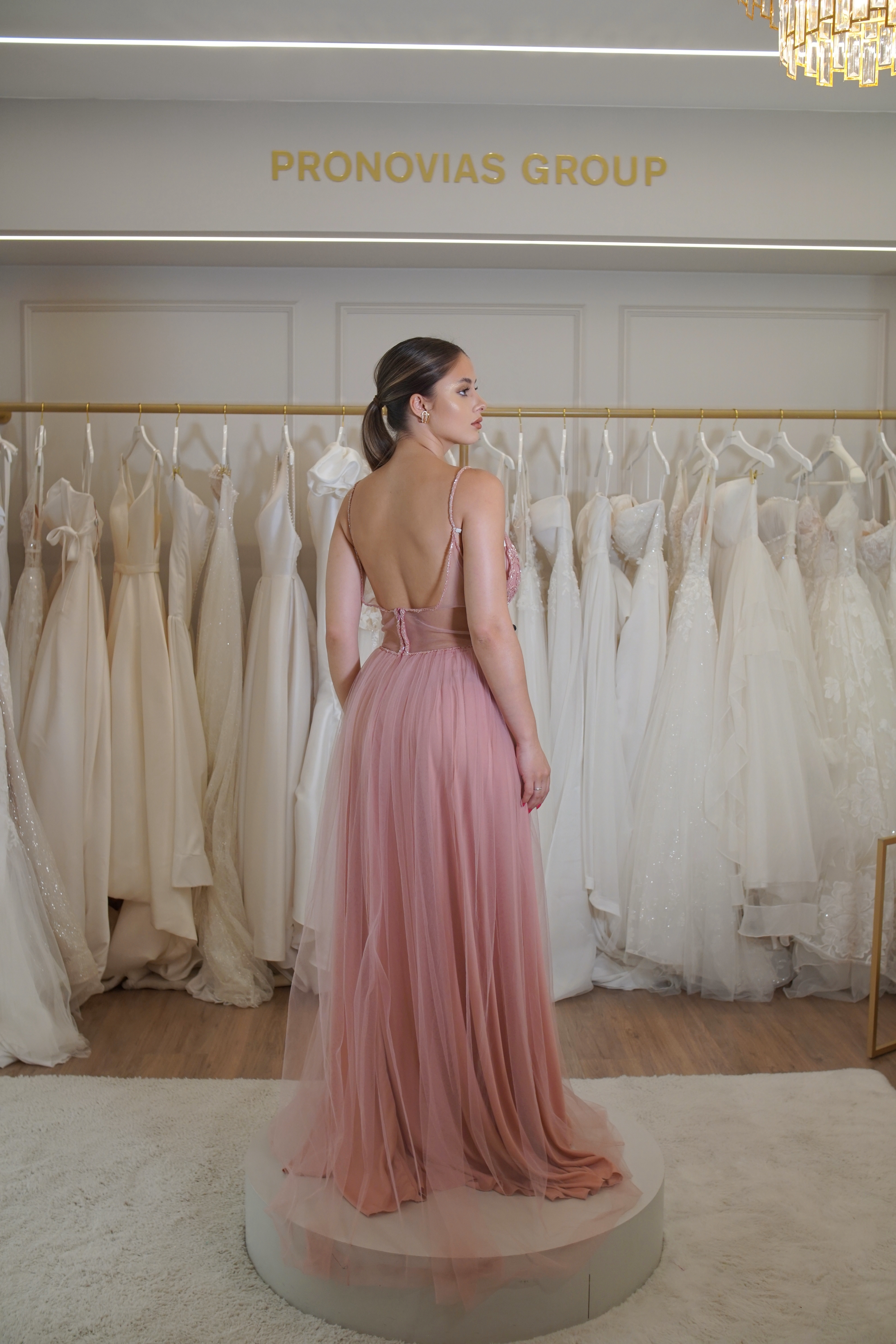 Vestido Rosé Brilhos