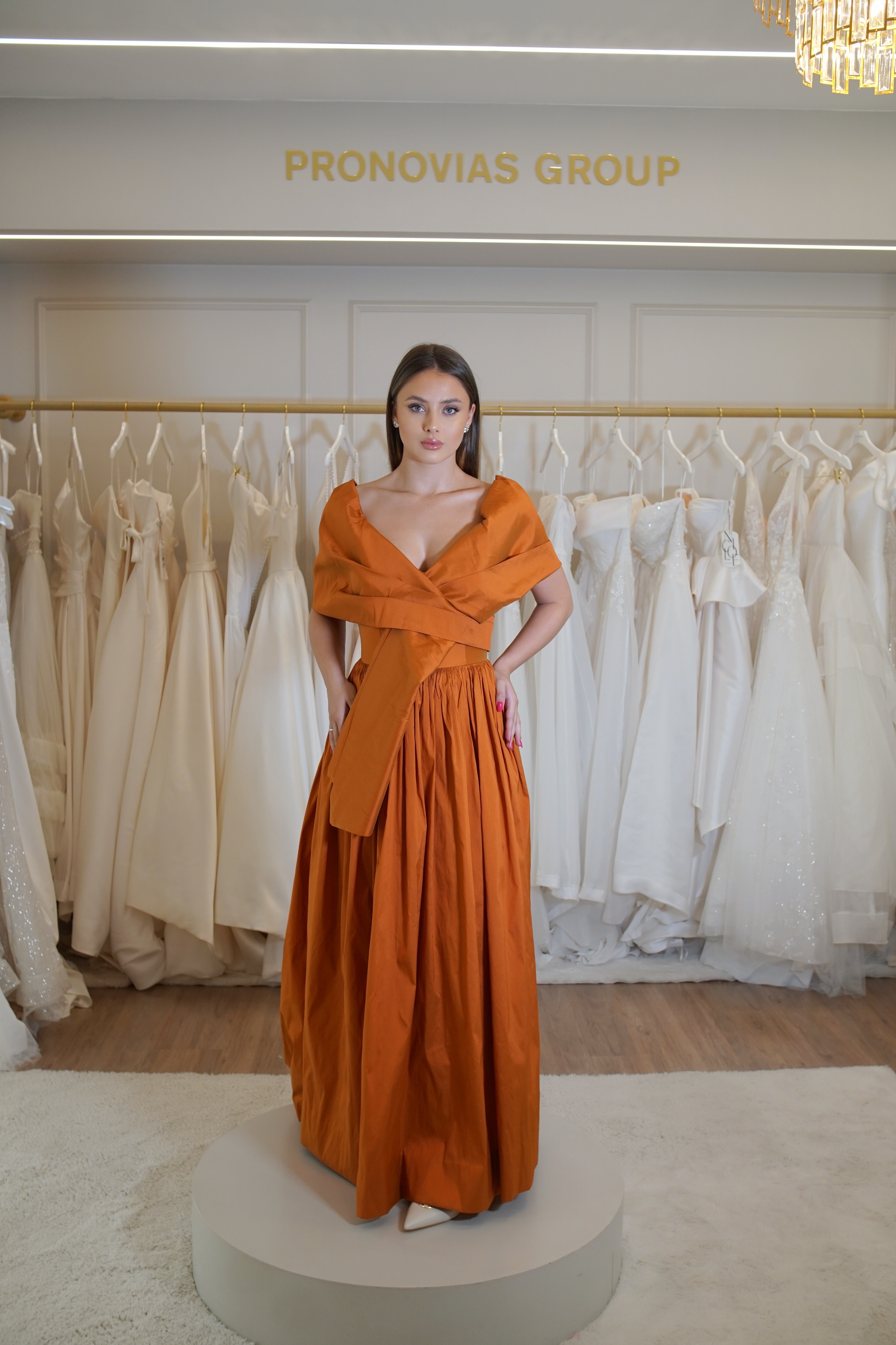 Vestido Terracota Laço Longo