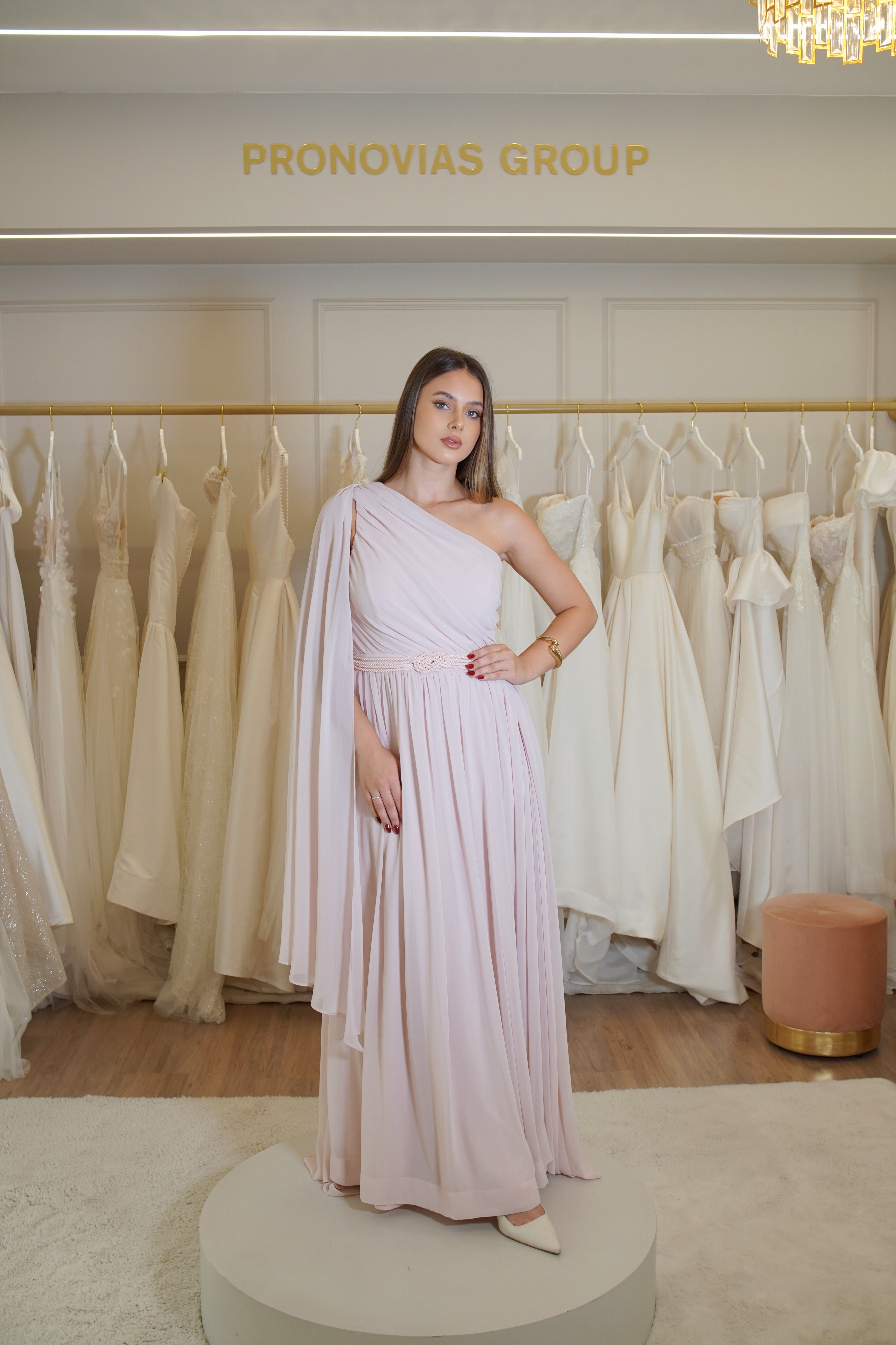 Vestido Rosé Ombro Único