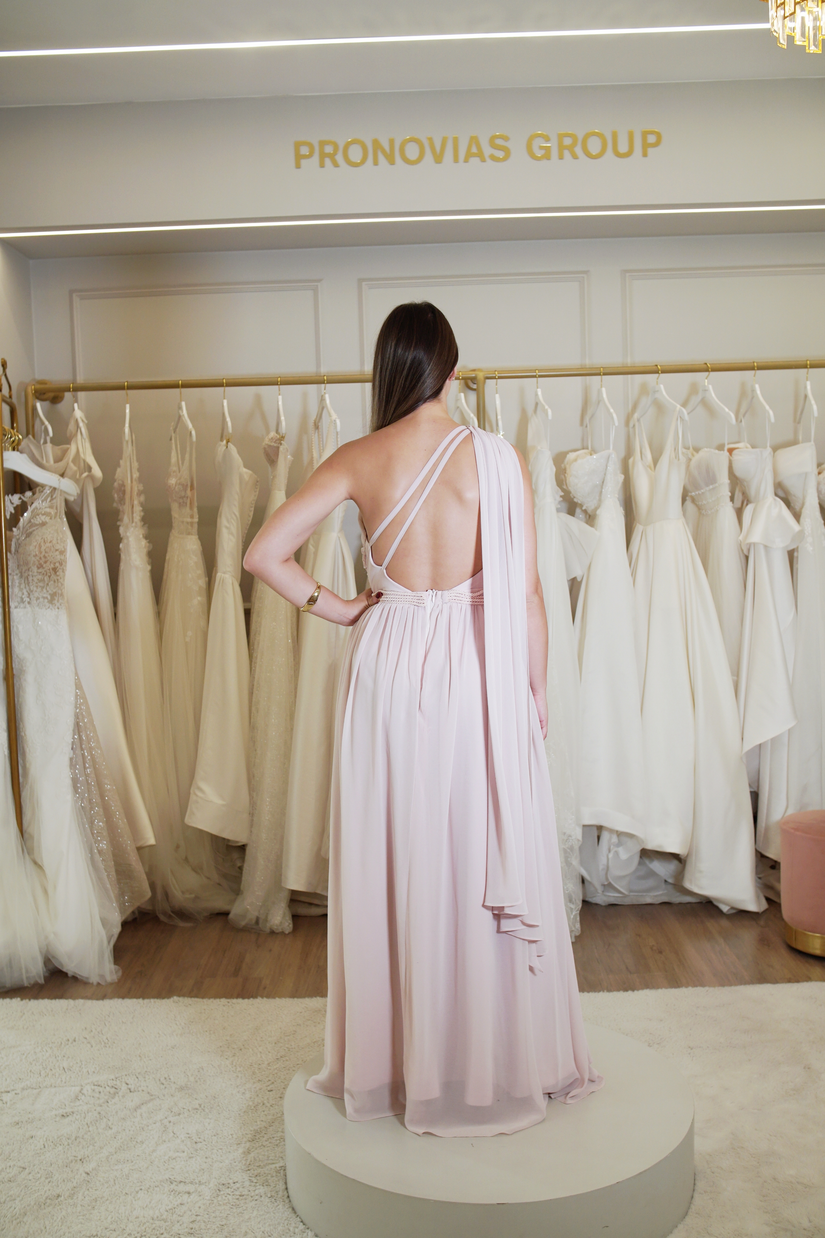 Vestido Rosé Ombro Único