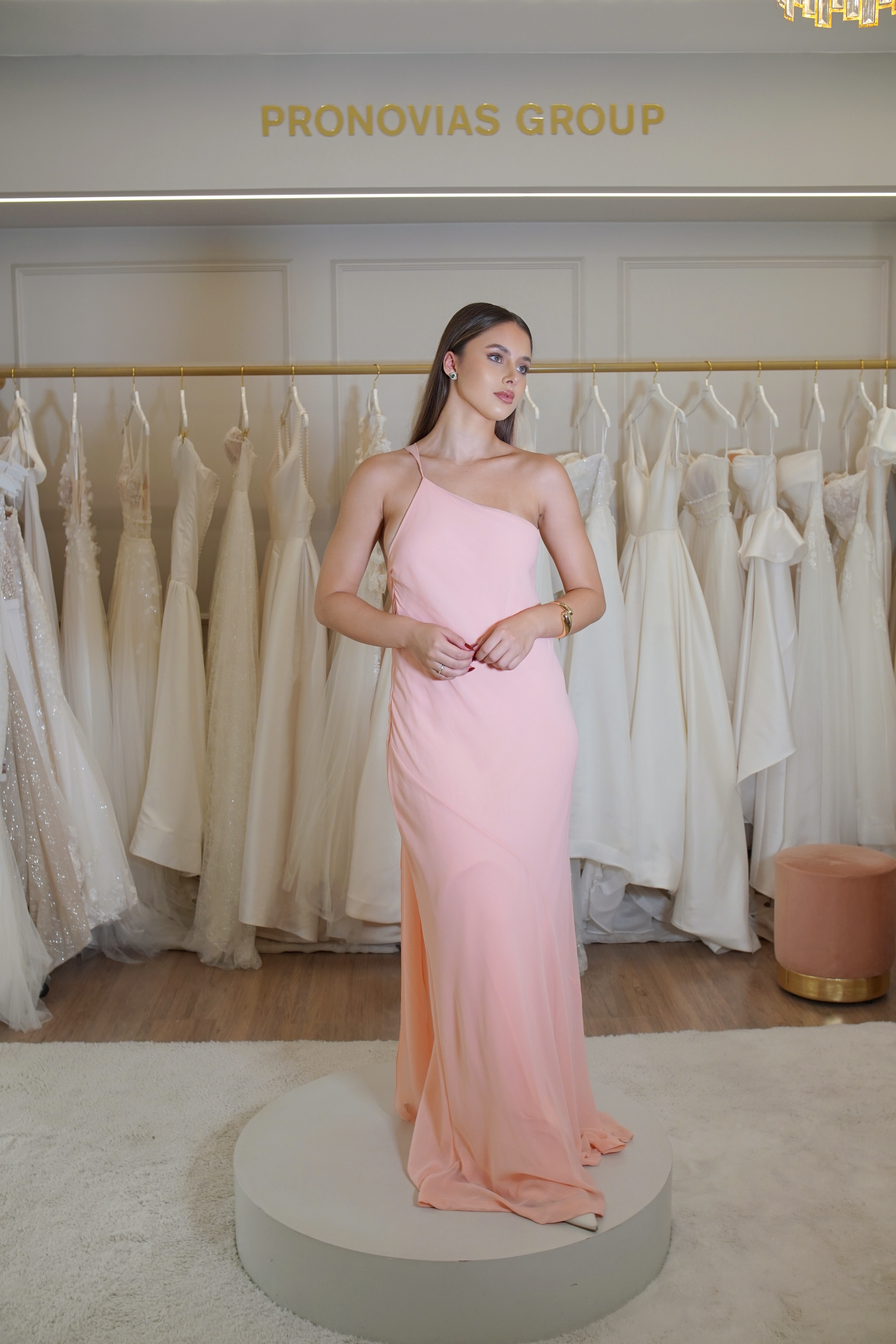 Vestido Rosa Ombro Único