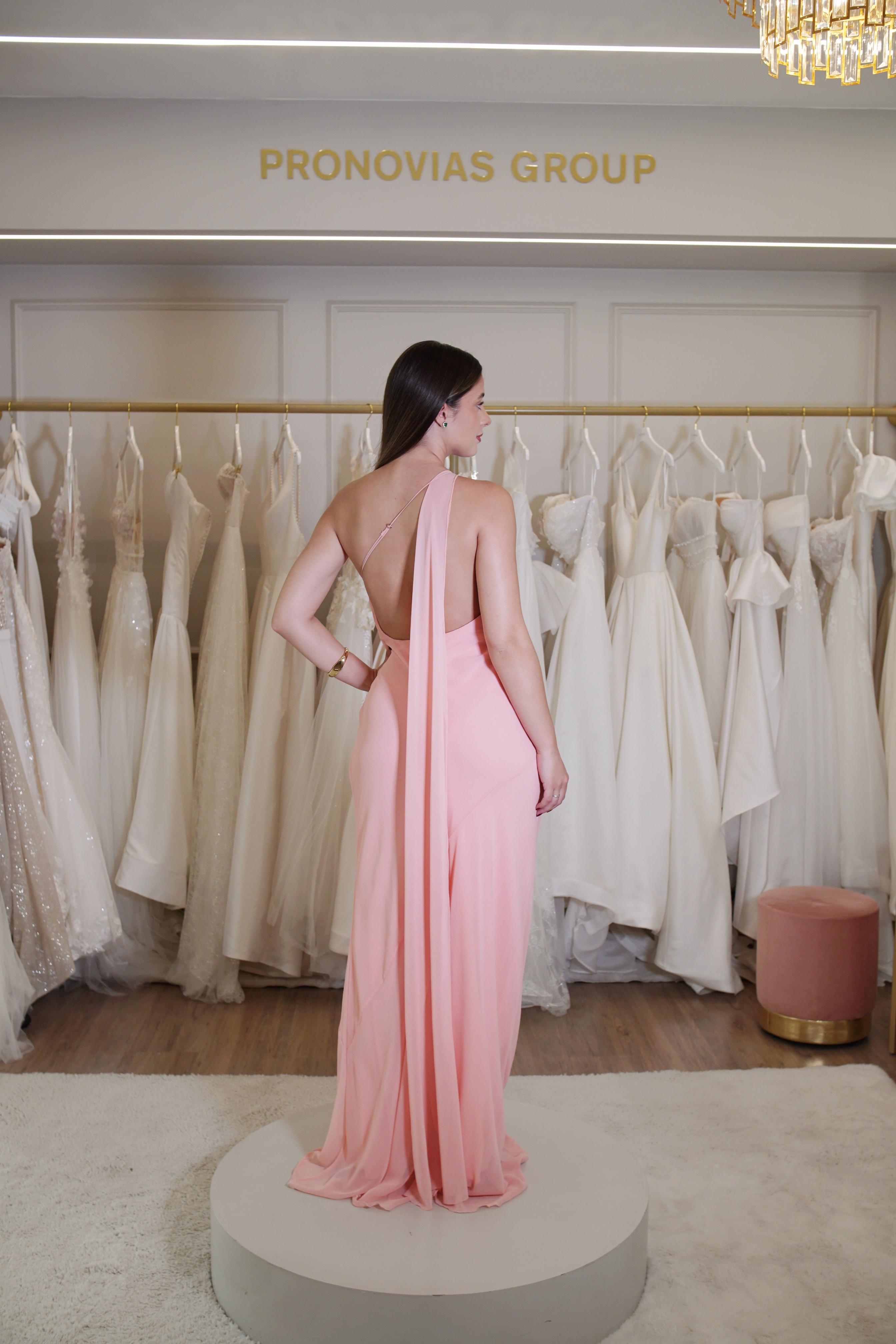 Vestido Rosa Ombro Único