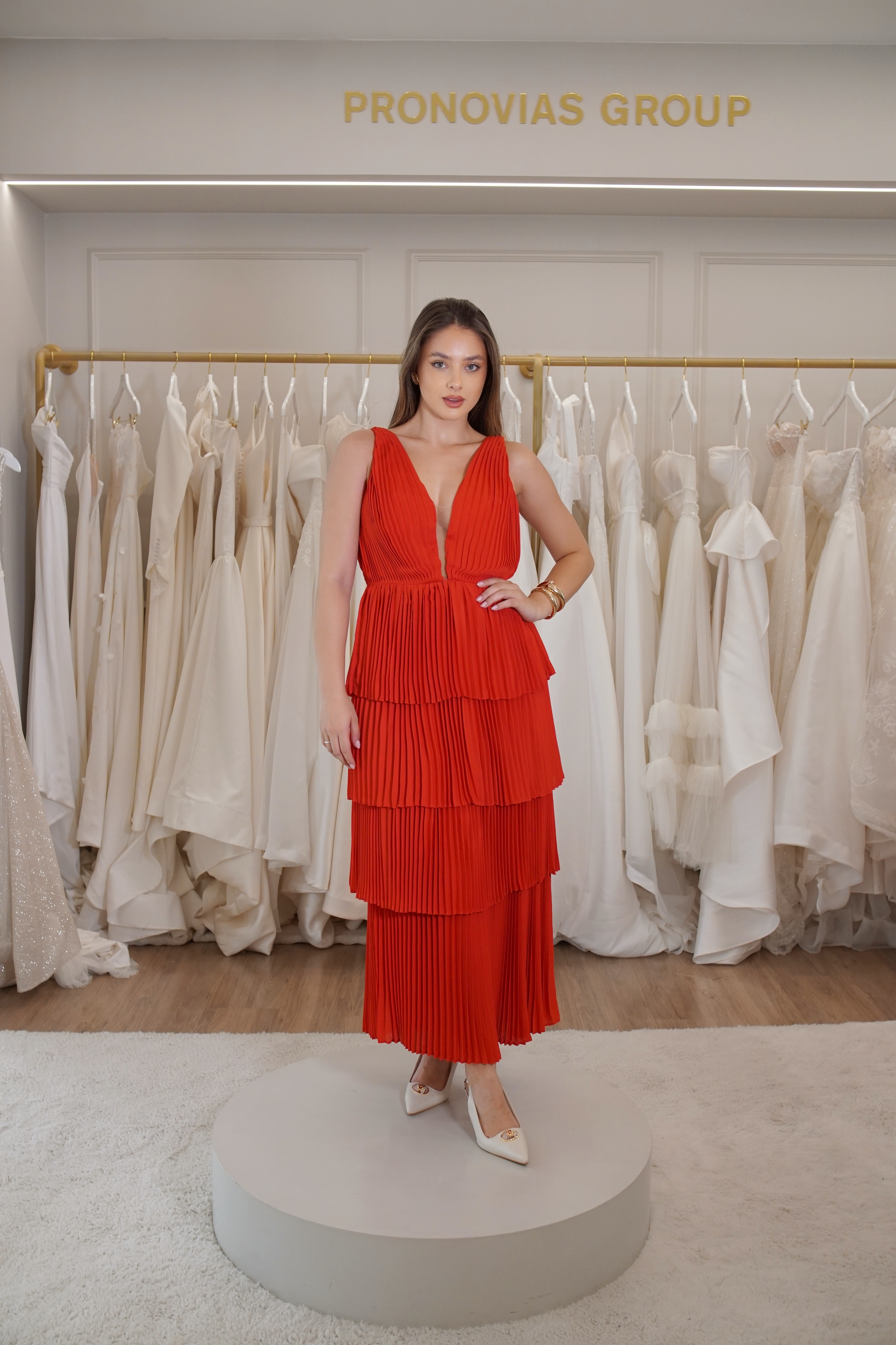Vestido Vermelho com Babados