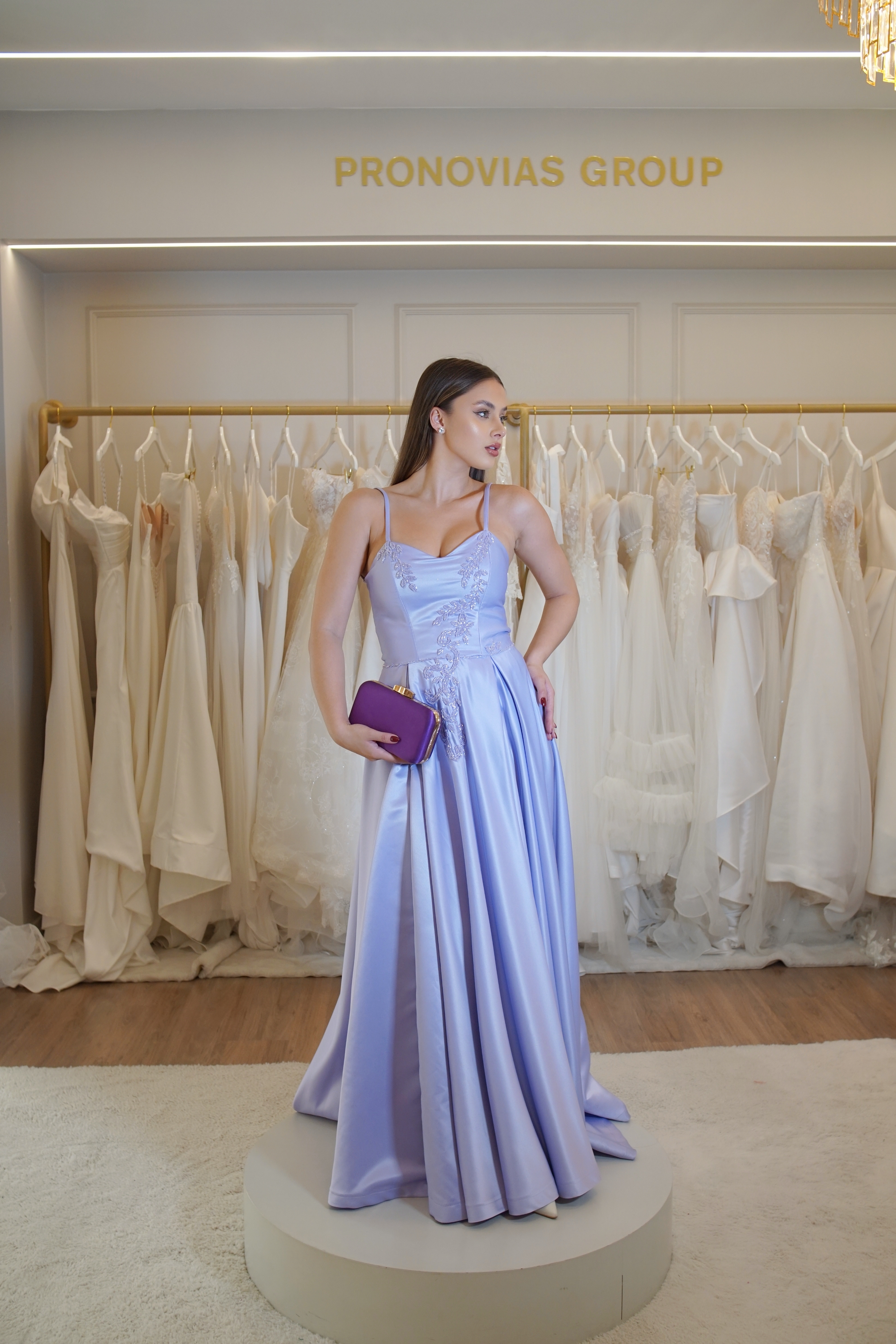 Vestido Lavanda com Bordados